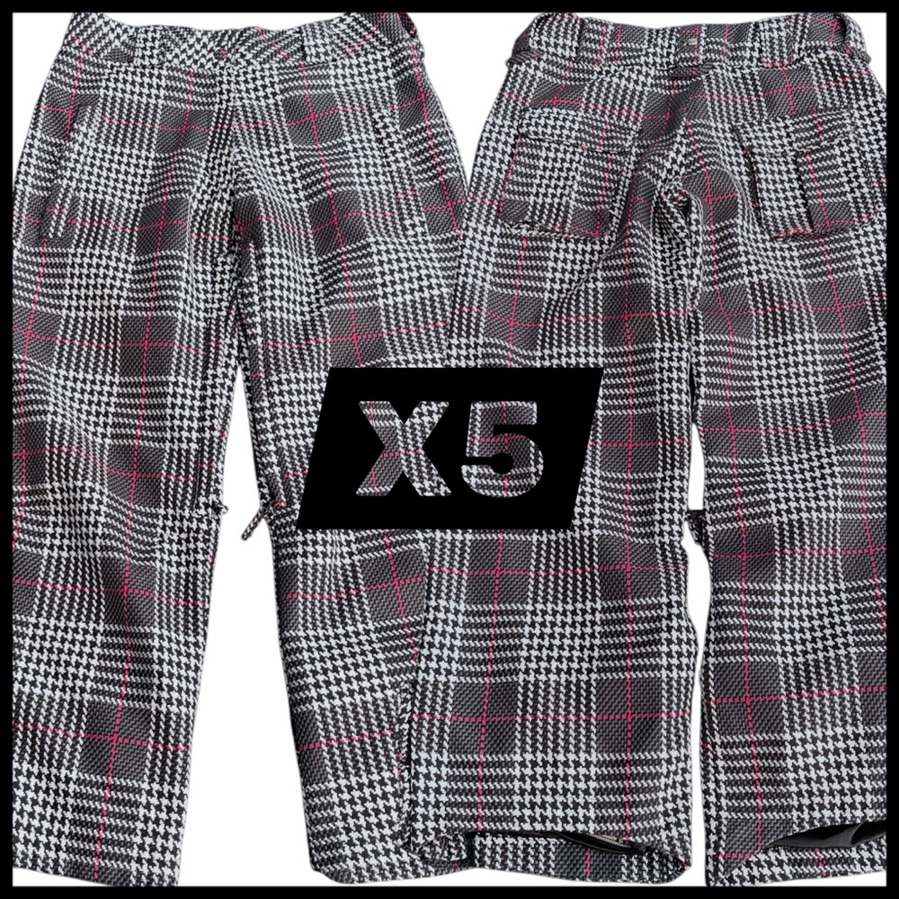 X5 Powder Room Black/White/Pink Houndstooth Snowboard Pants (S)